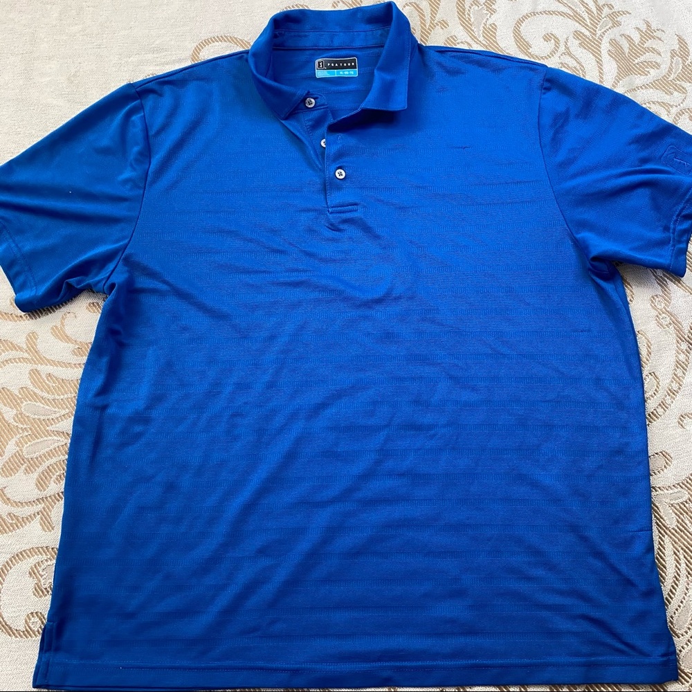 PGA TOUR Men’s Airflux Solid Mesh Short Sleeve Golf Polo Shirt